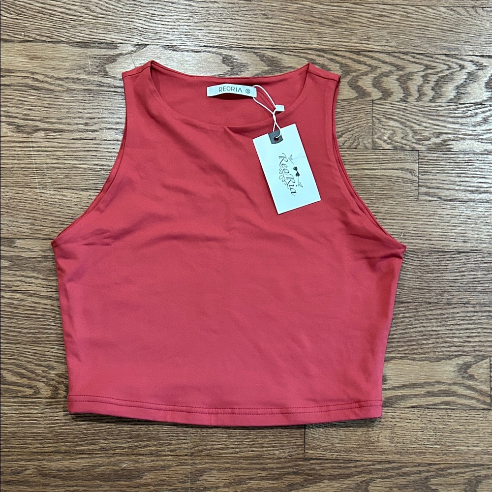 ReoRia Red/orange Sleeveless Crop Top